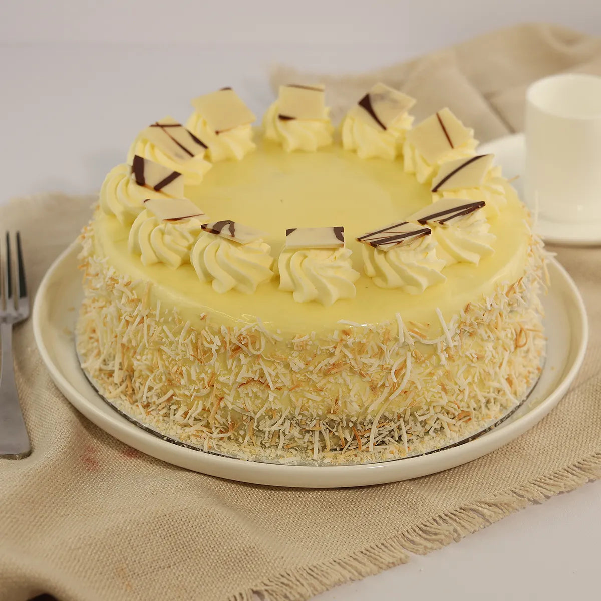 White Choc Caramel Mud Torte - Cut