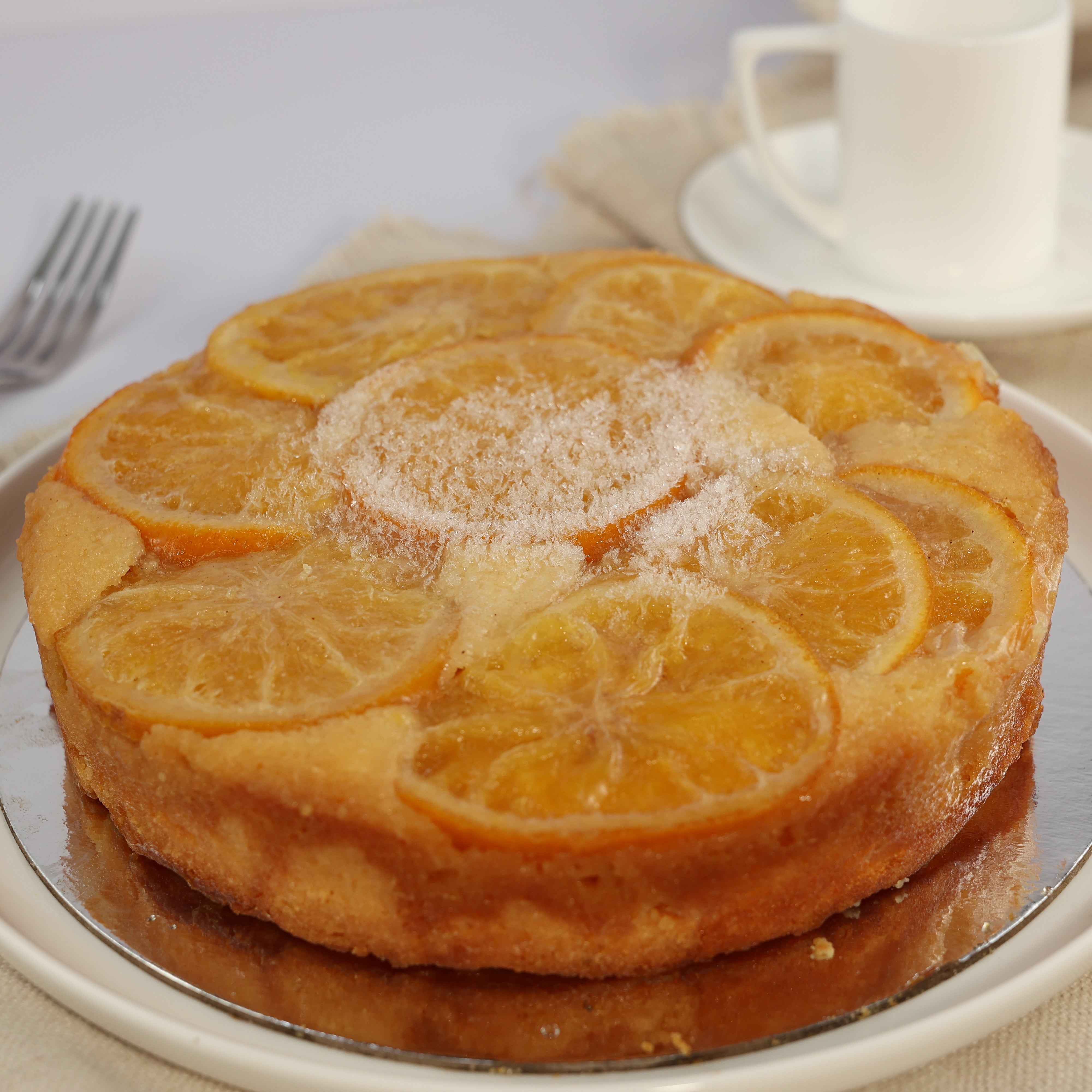 Round Orange Syrup GF Cake - Cut