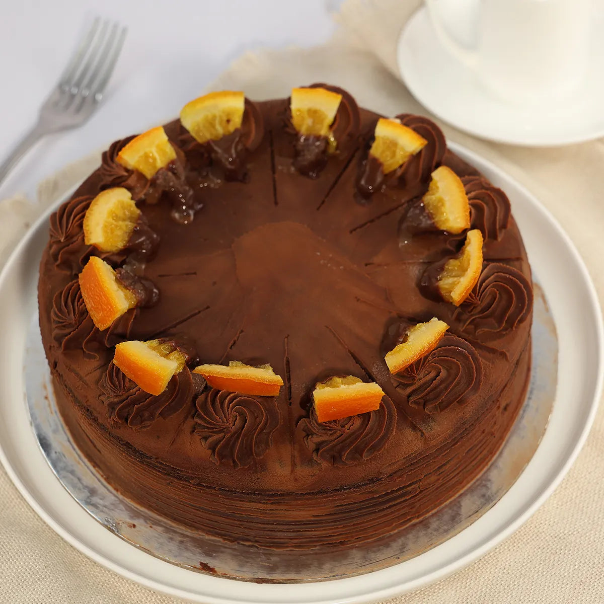 Round Jaffa GF Cake - Cut