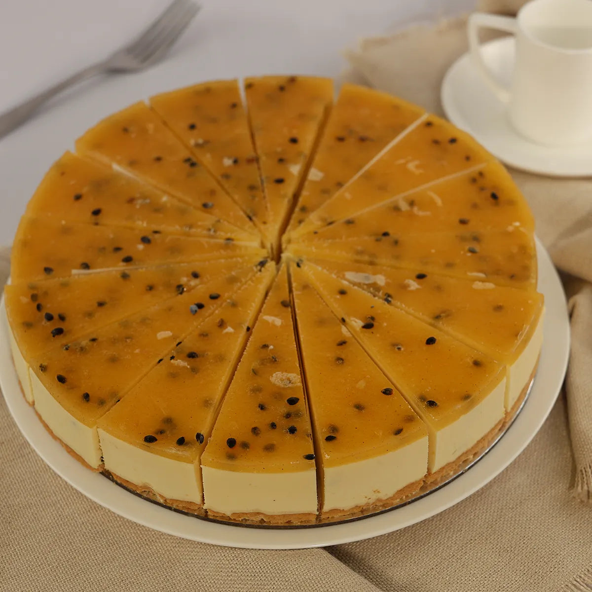 Passionfruit Cheesecake - Cut