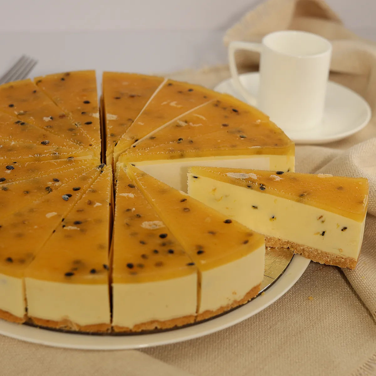 Passionfruit Cheesecake - Cut