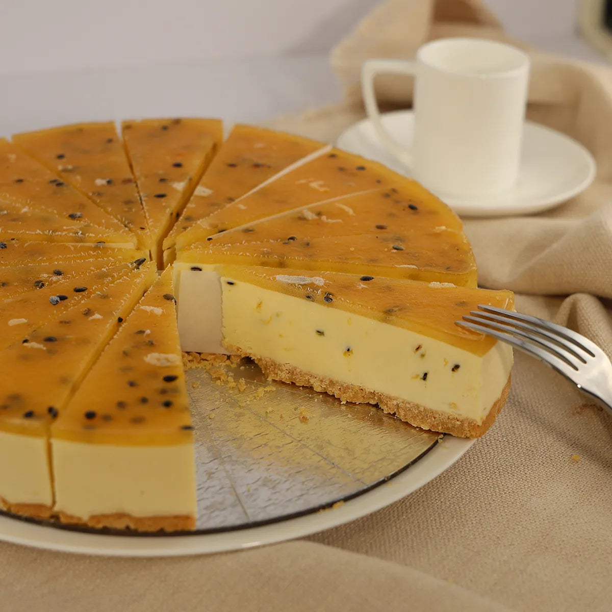 Passionfruit Cheesecake - Cut