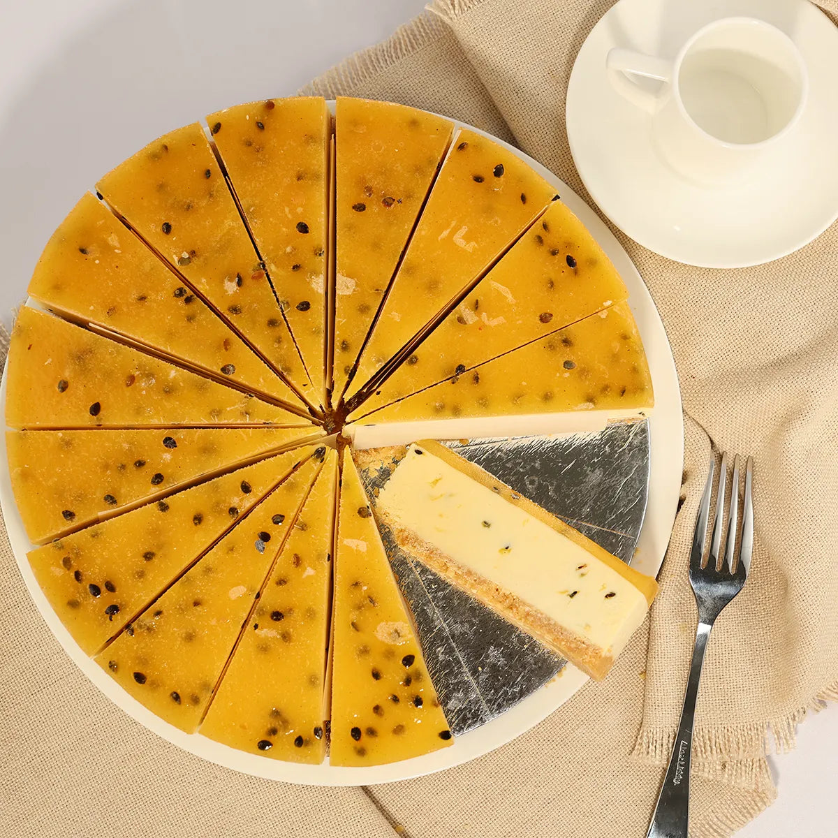 Passionfruit Cheesecake - Cut